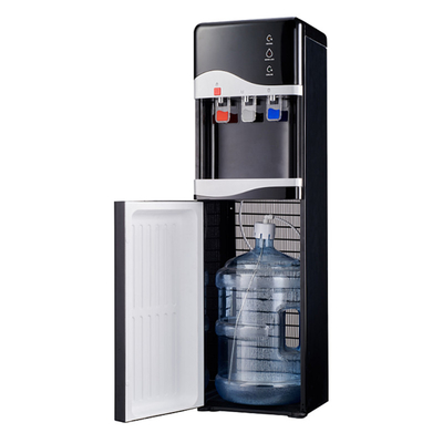 Schwarzer Warm- und Kaltwasserspender Kühlgerät mit geringem Lärmpegel Verbrauch 80W-500W Standanlage
